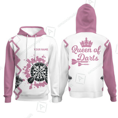 Customized Darts Women Polo Shirt, Queen of Darts Team Shirt, Personalized Name Polo Shirt For Women - Perfect Gift For Darts Lovers, Darts Players