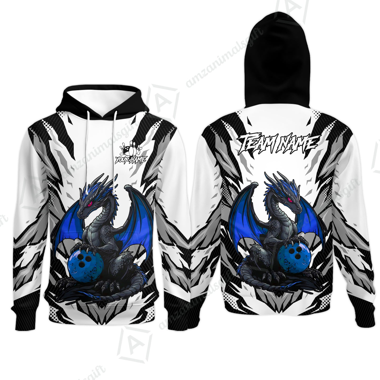 Custom Bowling Jersey Polo Shirt, Dragon Lover Custom Bowling Jersey Team Shirt For Players With Name & Team Name