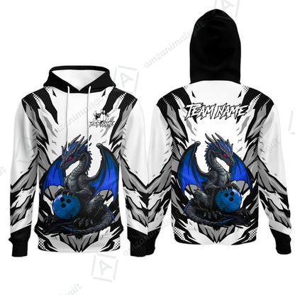 Custom Bowling Jersey Polo Shirt, Dragon Lover Custom Bowling Jersey Team Shirt For Players With Name & Team Name