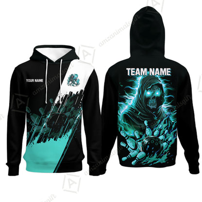 Custom Bowling Jersey Polo Shirt, Glow Reaper Bowling Custom Bowling Jersey Team Shirt For Players With Name & Team Name