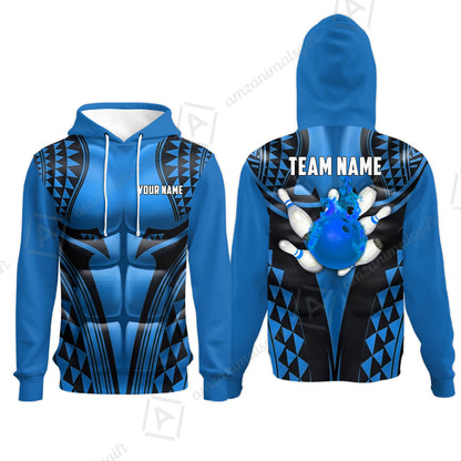 Custom Bowling Jersey Polo Shirt, Polynesian Strike, Custom Bowling Jersey Team Shirt For Players With Name & Team Name