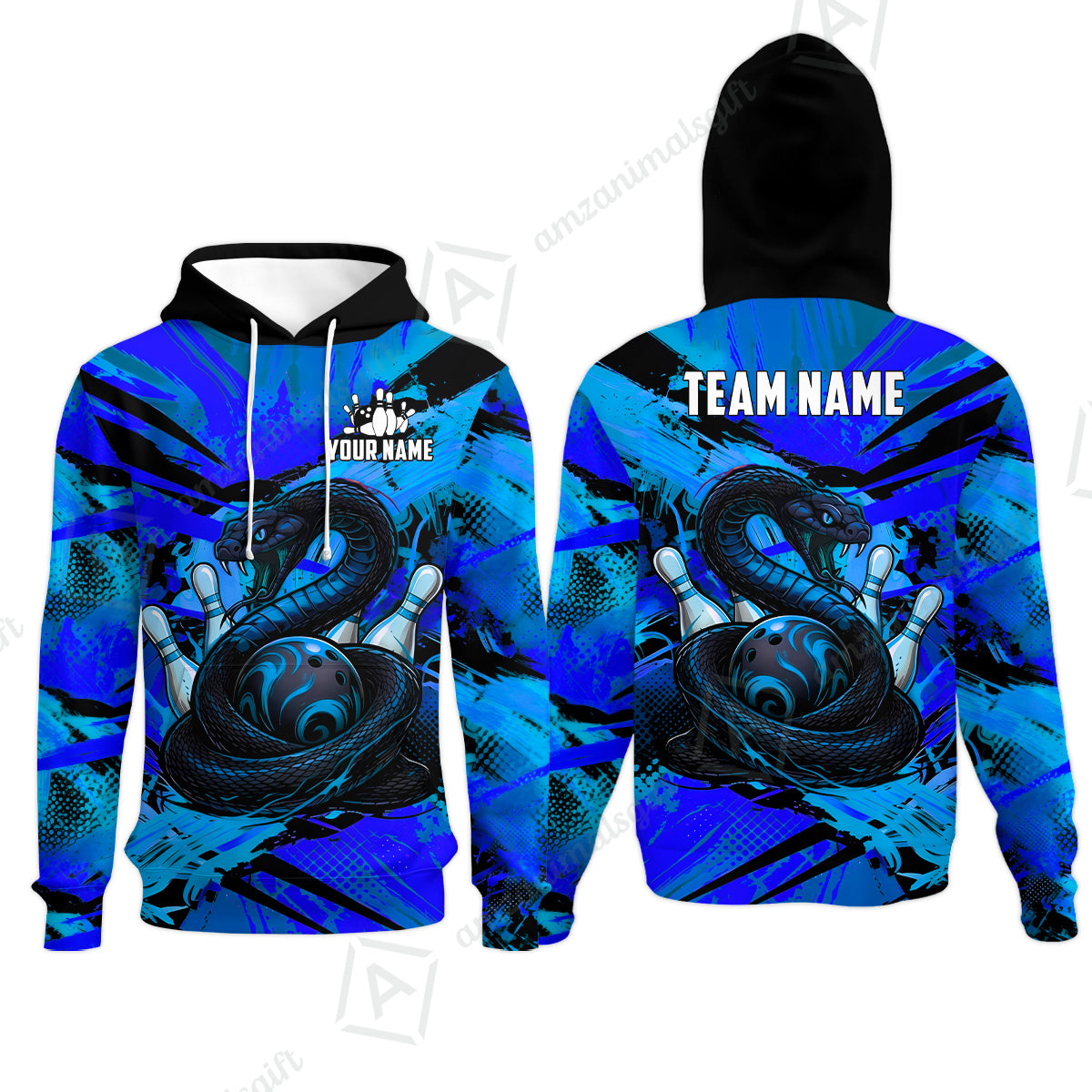 Custom Bowling Jersey Polo Shirt, Viper Venom Strike & Cyberpunk Splash, Custom Bowling Jersey Team Shirt For Players With Name & Team Name