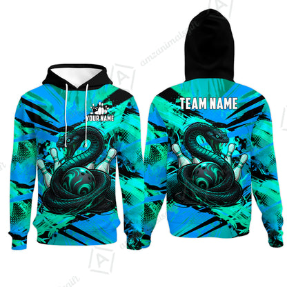 Custom Bowling Jersey Polo Shirt, Viper Venom Strike & Cyberpunk Splash, Custom Bowling Jersey Team Shirt For Players With Name & Team Name