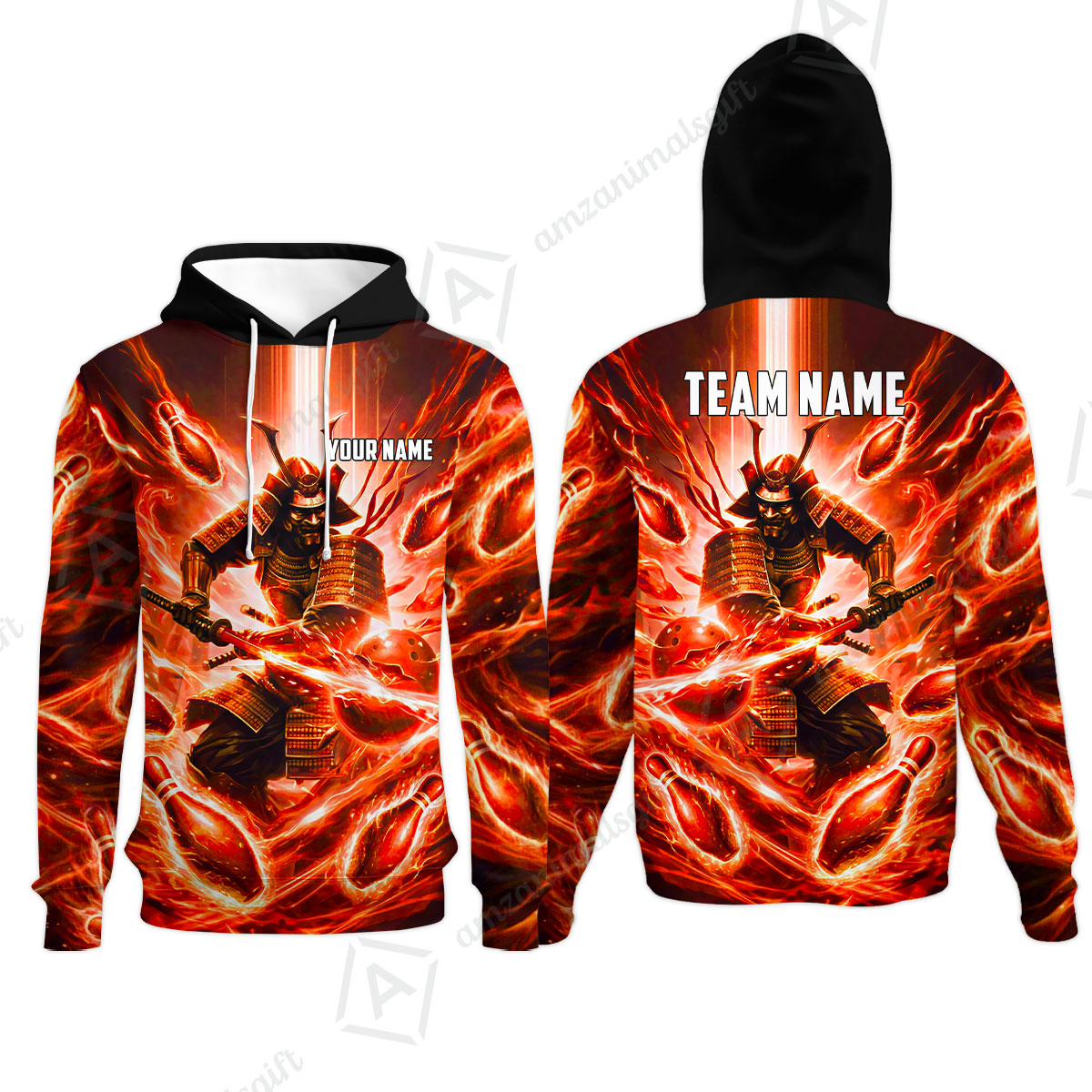 Custom Bowling Jersey Polo Shirt, Japanese Samurai Warrior Bowling, Custom Bowling Jersey Team Shirt For Players With Name & Team Name