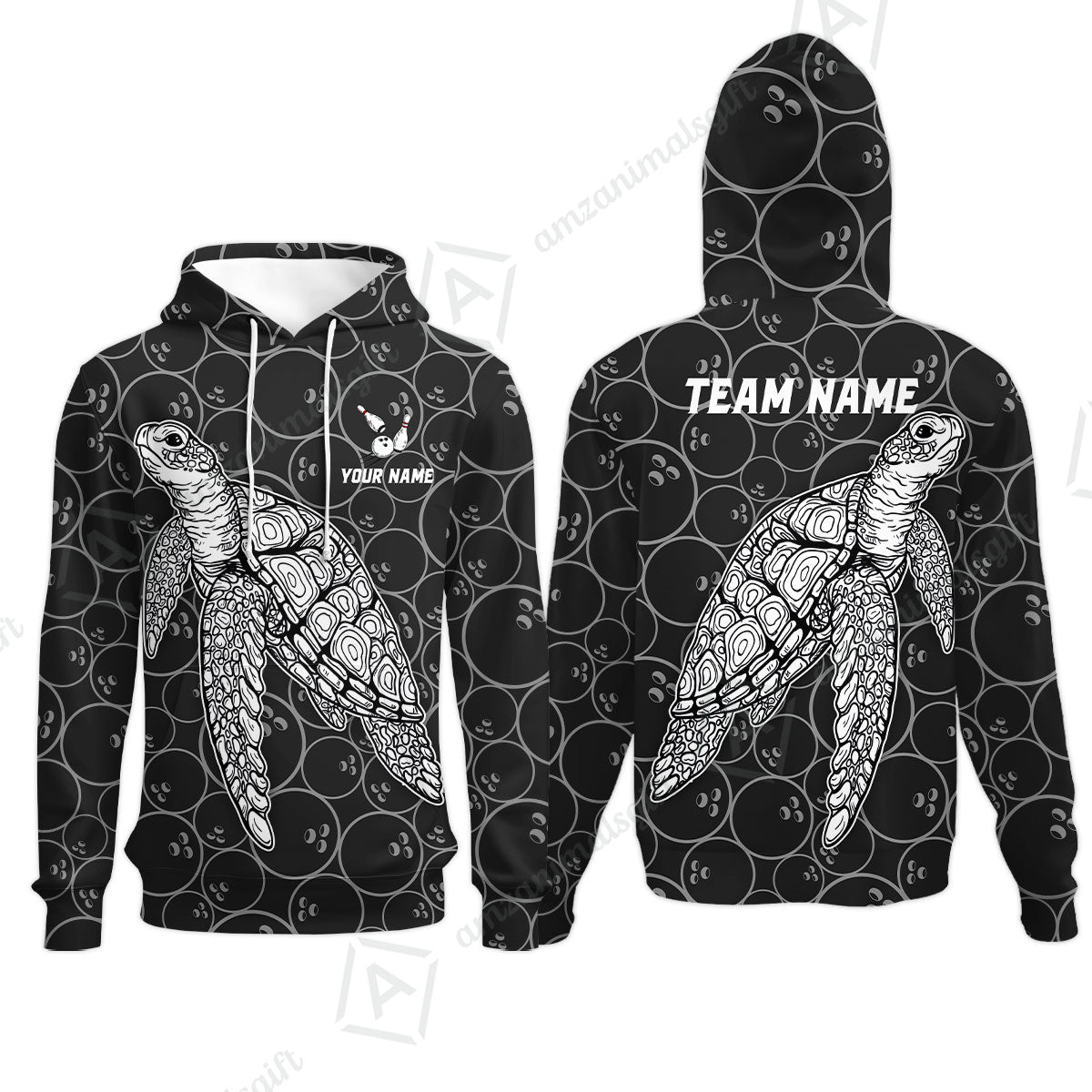 Customized Bowling Unisex Polo Shirt, Bowling Sea Turtle, Bowling Uniform - Personalized Name And Team Name