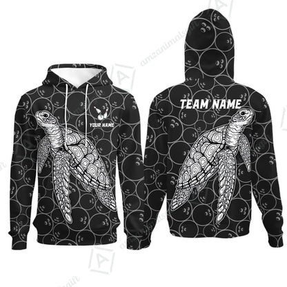 Customized Bowling Unisex Polo Shirt, Bowling Sea Turtle, Bowling Uniform - Personalized Name And Team Name