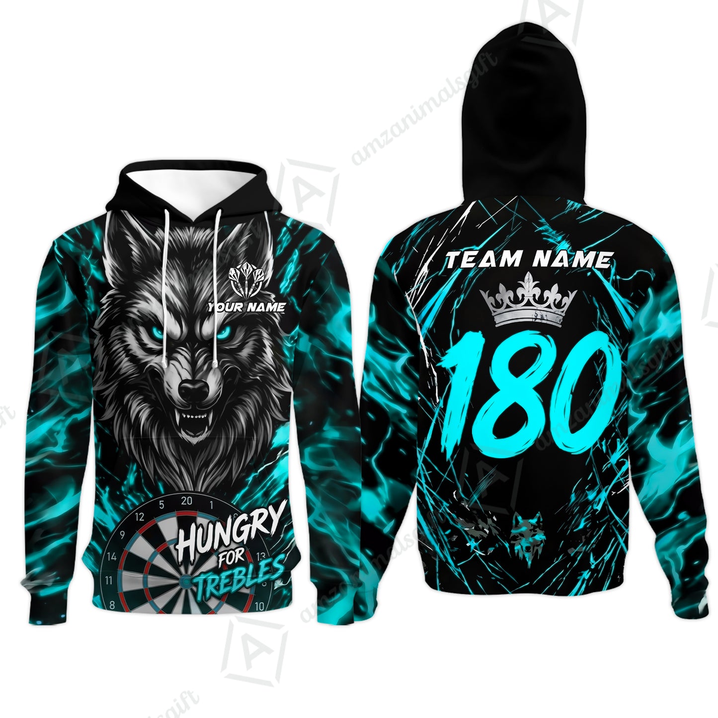 Custom Darts Jersey Polo Shirt, Wolf 180, Custom Dart Jersey Team Shirt For Players With Name & Team Name