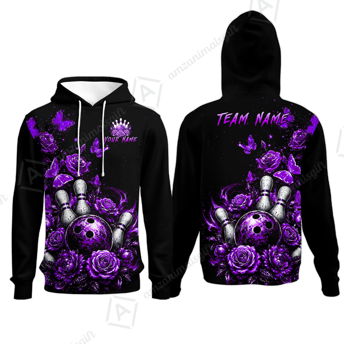Custom Bowling Jersey Polo Shirt, Gothic Rose Bowling, Custom Bowling Jersey Team Shirt For Players With Name & Team Name