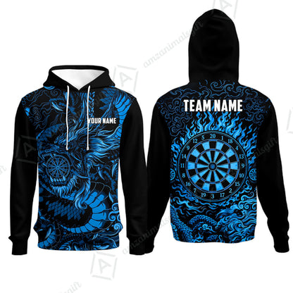 Custom Darts Jersey Polo Shirt, Dragon's Bullseye Darts, Custom Dart Jersey Team Shirt For Players With Name & Team Name
