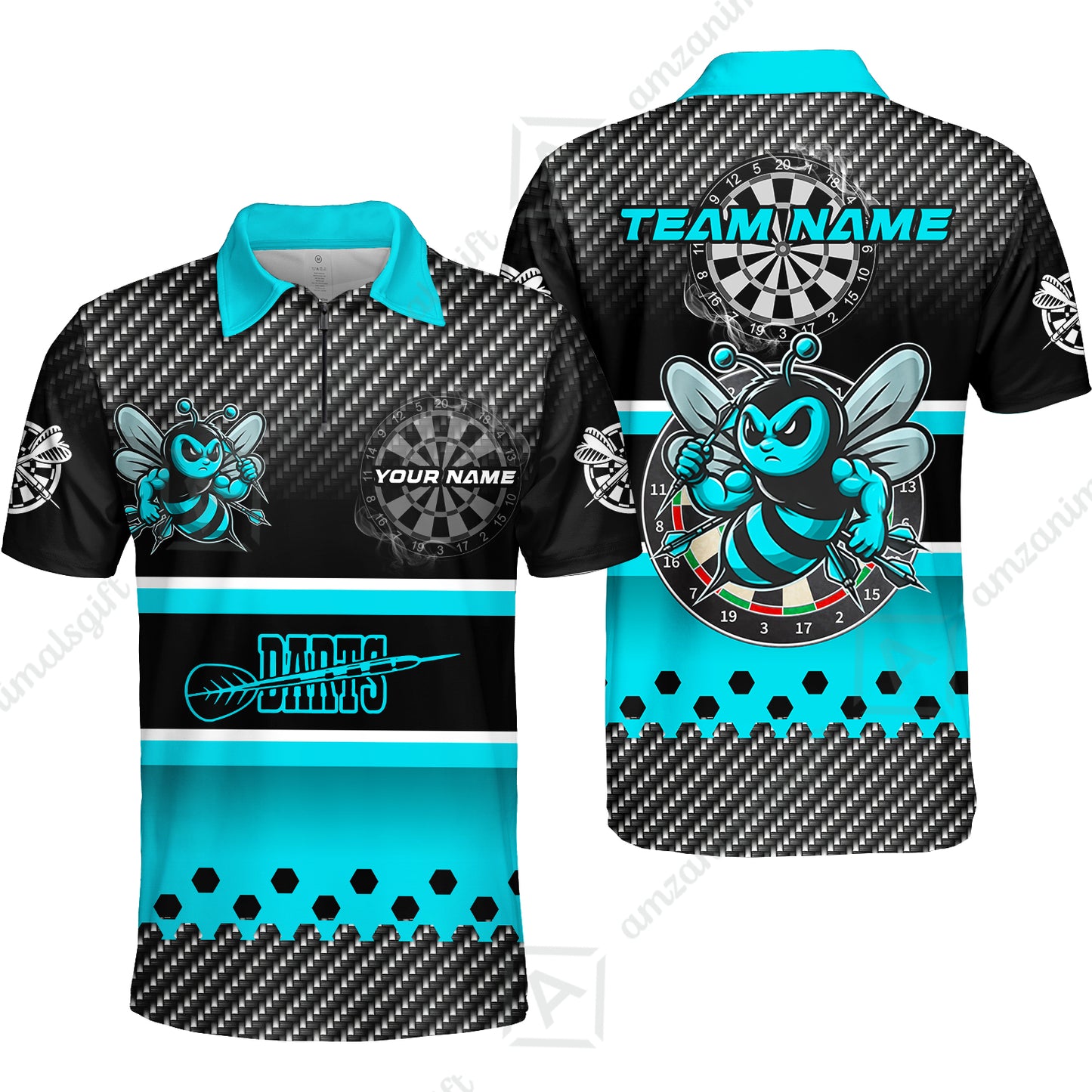 Custom Funny Bee Darts Unisex Polo Team Shirts, Custom Team League Darts Jersey Polo , Custom Darts Team Jerseys Uniform