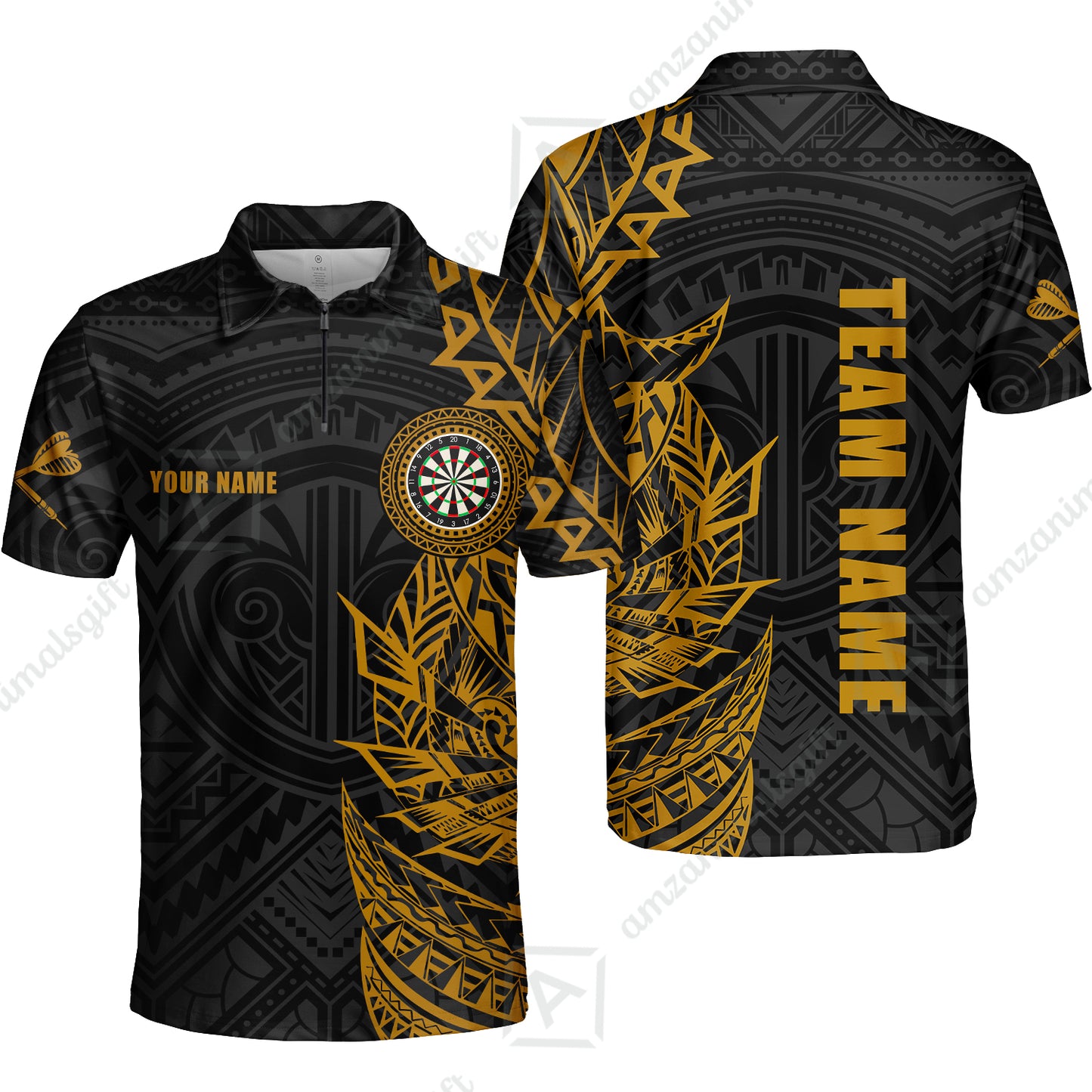 Custom Tribal Darts Team Men Polo Shirts, Darts uniforms Tribal Darts Personalized Name And Team Name