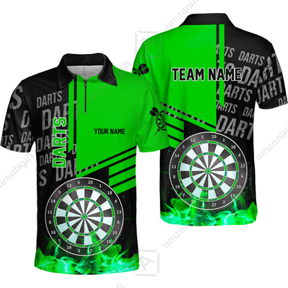 Custom Fire Darts Men Polo Team Shirts, Custom Darts League Team Jersey Polo , Custom Darts Team Jerseys Uniform