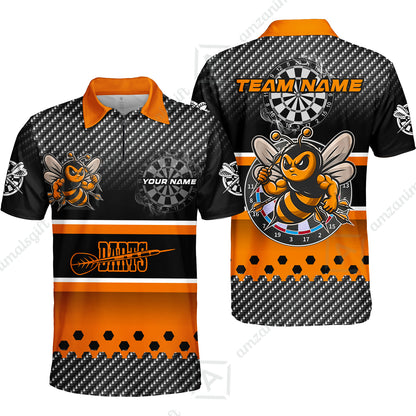 Custom Funny Bee Darts Unisex Polo Team Shirts, Custom Team League Darts Jersey Polo , Custom Darts Team Jerseys Uniform