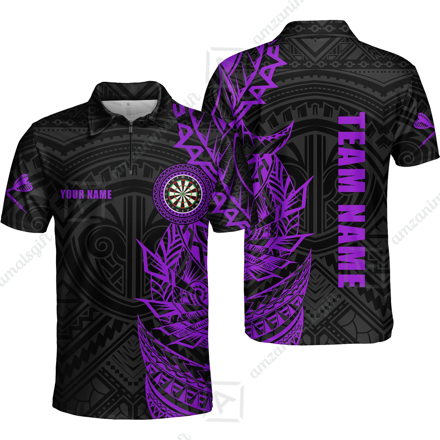 Custom Tribal Darts Team Men Polo Shirts, Darts uniforms Tribal Darts Personalized Name And Team Name