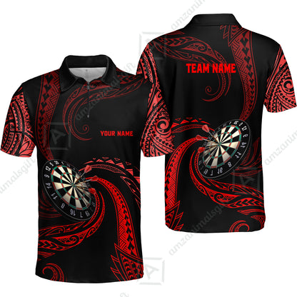 Custom Roll Tribal Darts Team Men Polo Shirts, Darts uniforms Roll Tribal Darts Personalized Name And Team Name