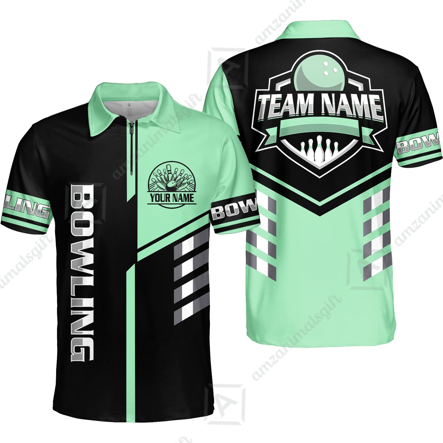 Custom Bowling Team Shirt – Modern Split Design Multicolor Option Personalized Jersey Bowling Uniform For League Players