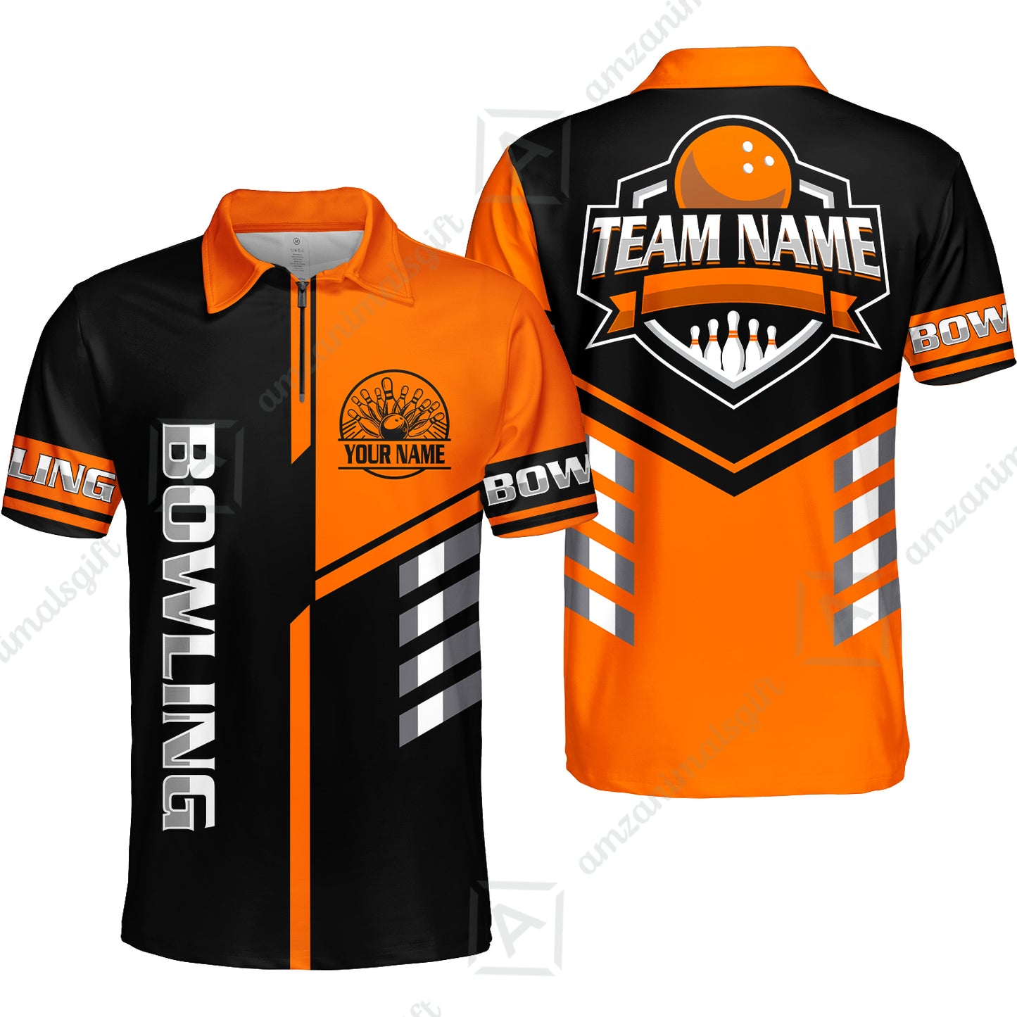 Custom Bowling Team Shirt – Modern Split Design Multicolor Option Personalized Jersey Bowling Uniform For League Players