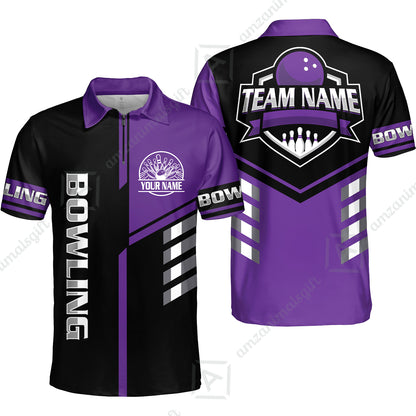 Custom Bowling Team Shirt – Modern Split Design Multicolor Option Personalized Jersey Bowling Uniform For League Players