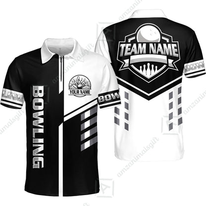 Custom Bowling Team Shirt – Modern Split Design Multicolor Option Personalized Jersey Bowling Uniform For League Players