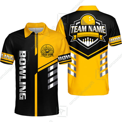 Custom Bowling Team Shirt – Modern Split Design Multicolor Option Personalized Jersey Bowling Uniform For League Players