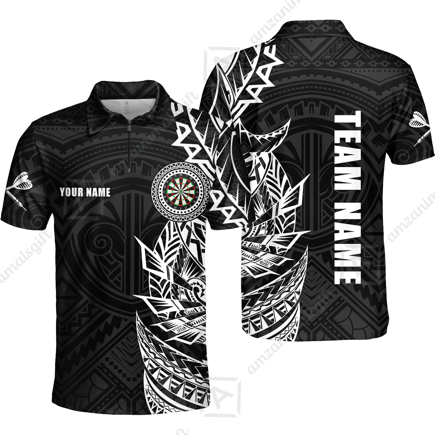 Custom Tribal Darts Team Men Polo Shirts, Darts uniforms Tribal Darts Personalized Name And Team Name