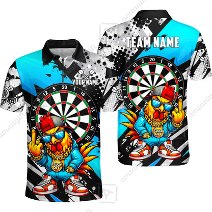 Custom Darts Team Jersey, Personalized Street Rebel Rooster Darts Polo Shirt For Players With Name & Team Name