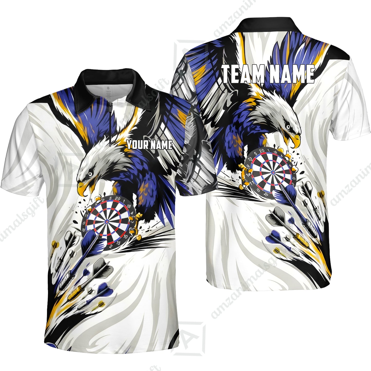 Custom Darts Team Jersey, Personalized Eagle Strike Dart Polo Shirt For Players With Name & Team Name