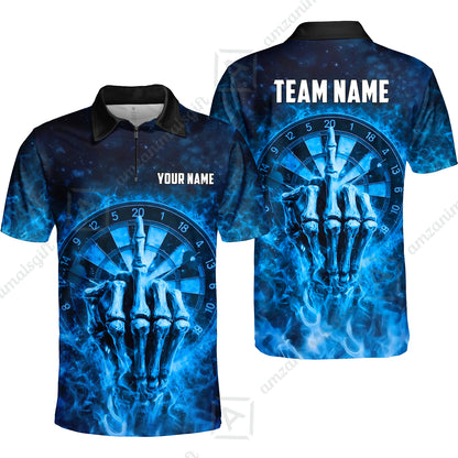 Custom Darts Team Jersey, Personalized Reaper Bullseye Dart Polo Shirt For Players With Name & Team Name