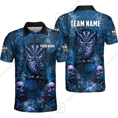 Custom Darts Team Jersey, Personalized Spooky Owl Jersey Shirt For Players With Name & Team Name