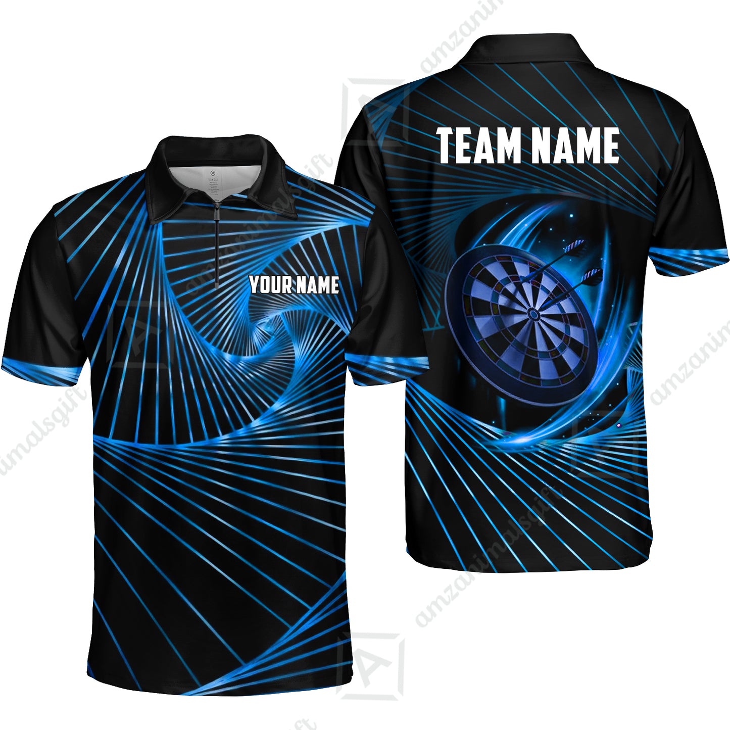 Custom Darts Team Jersey, Personalized Dark Flame Dart Polo Shirt For Players With Name & Team Name