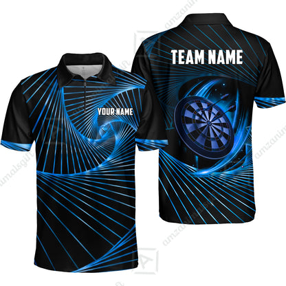 Custom Darts Team Jersey, Personalized Dark Flame Dart Polo Shirt For Players With Name & Team Name