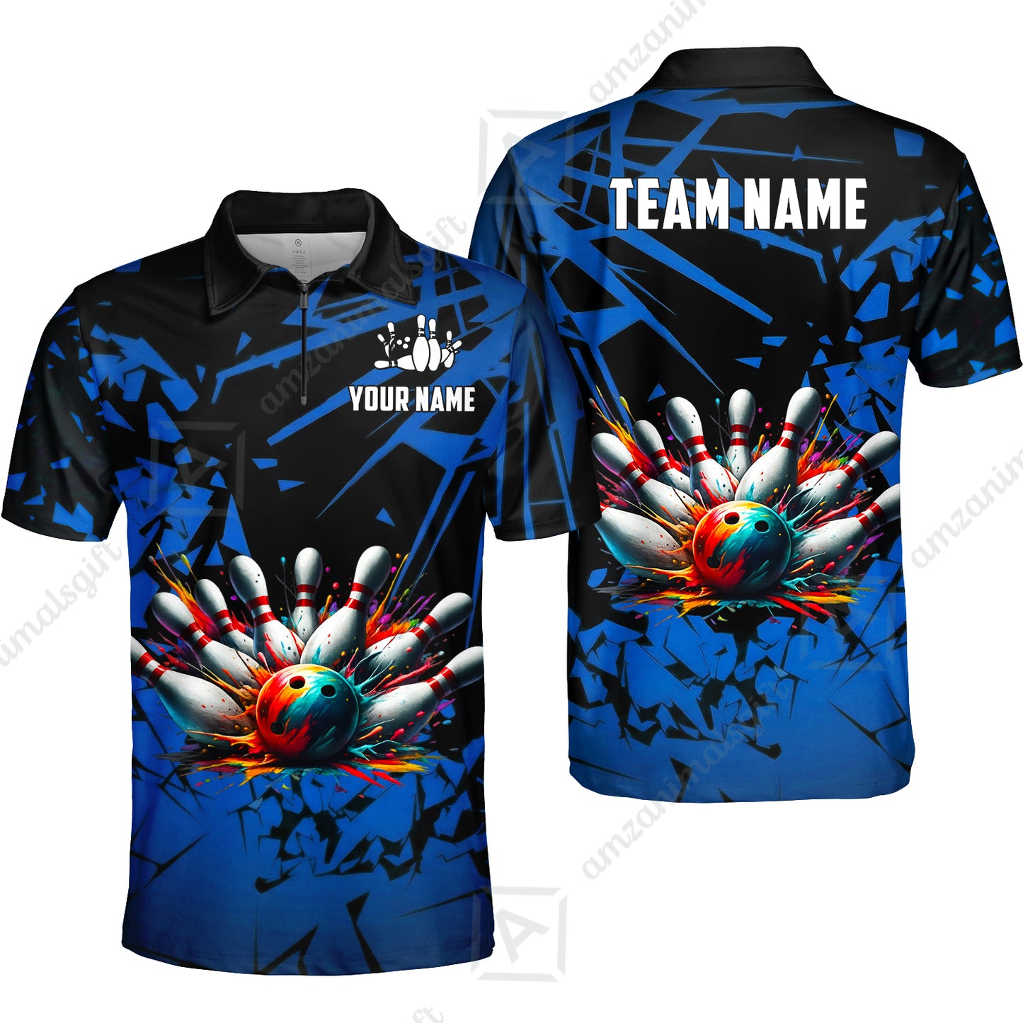 Custom Bowling Jersey Polo Shirt, Strike Explosion Bowling, Custom Bowling Jersey Team Shirt For Players With Name & Team Name