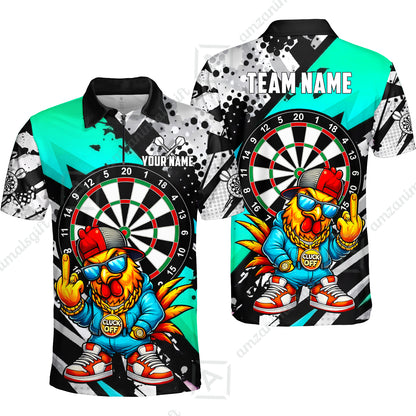 Custom Darts Team Jersey, Personalized Street Rebel Rooster Darts Polo Shirt For Players With Name & Team Name