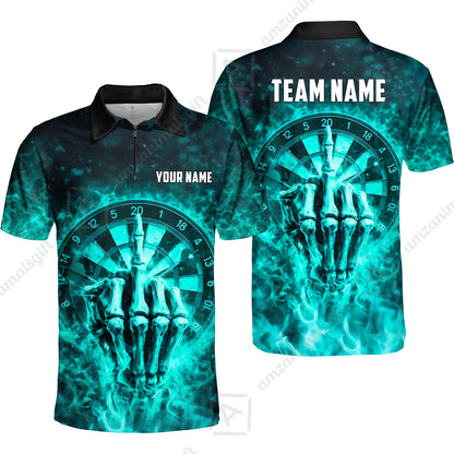 Custom Darts Team Jersey, Personalized Reaper Bullseye Dart Polo Shirt For Players With Name & Team Name