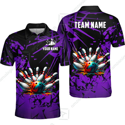 Custom Bowling Jersey Polo Shirt, Strike Explosion Bowling, Custom Bowling Jersey Team Shirt For Players With Name & Team Name