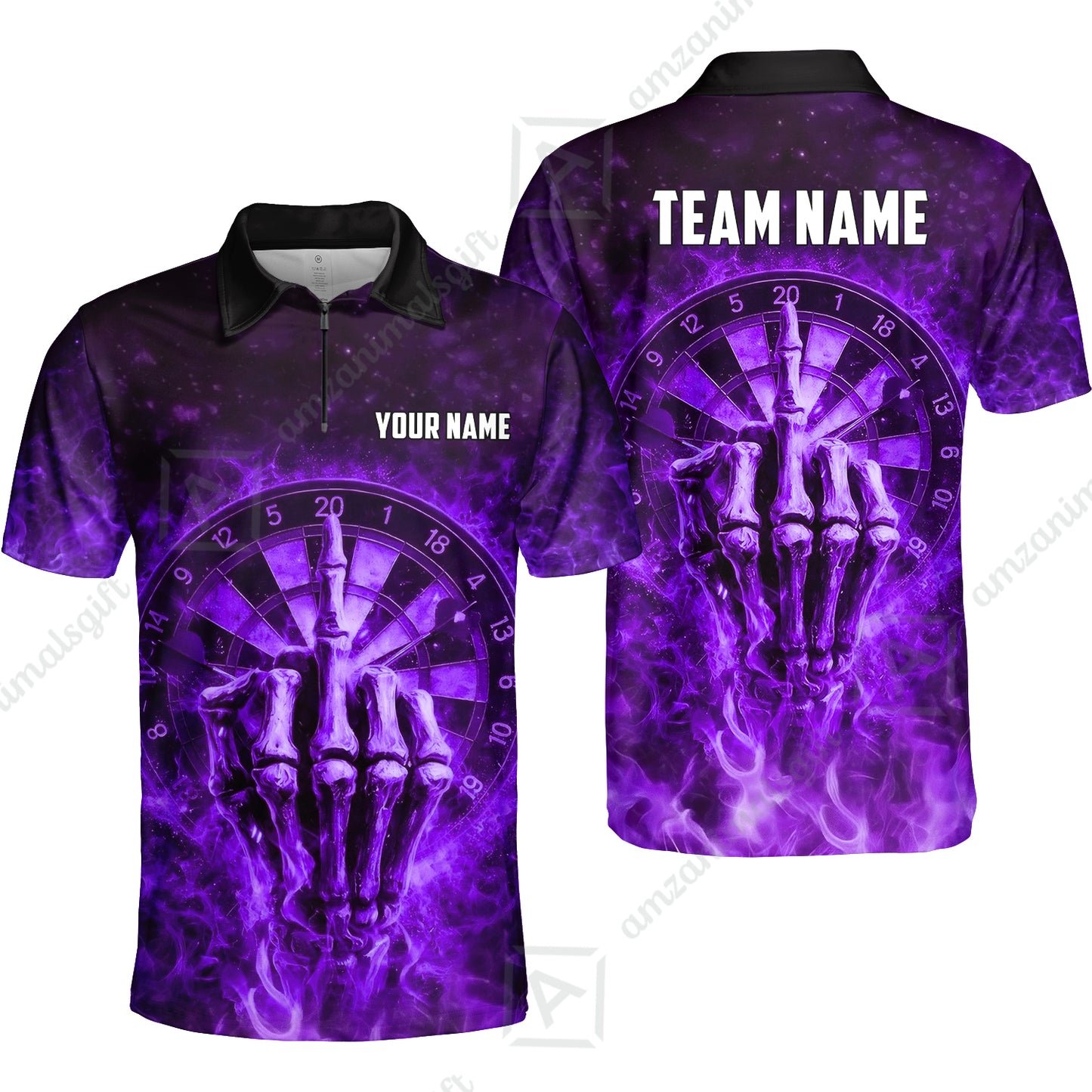 Custom Darts Team Jersey, Personalized Reaper Bullseye Dart Polo Shirt For Players With Name & Team Name
