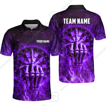 Custom Darts Team Jersey, Personalized Reaper Bullseye Dart Polo Shirt For Players With Name & Team Name