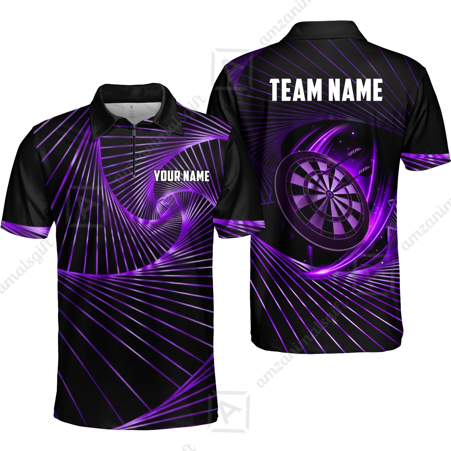 Custom Darts Team Jersey, Personalized Dark Flame Dart Polo Shirt For Players With Name & Team Name