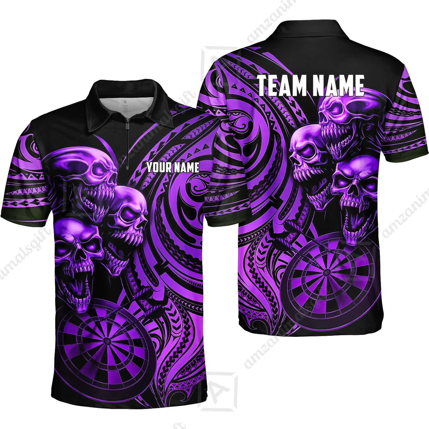 Custom Darts Team Jersey, Personalized Neon Skull Jersey Shirt For Players With Name & Team Name