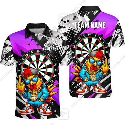 Custom Darts Team Jersey, Personalized Street Rebel Rooster Darts Polo Shirt For Players With Name & Team Name