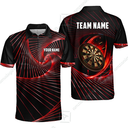 Custom Darts Team Jersey, Personalized Dark Flame Dart Polo Shirt For Players With Name & Team Name