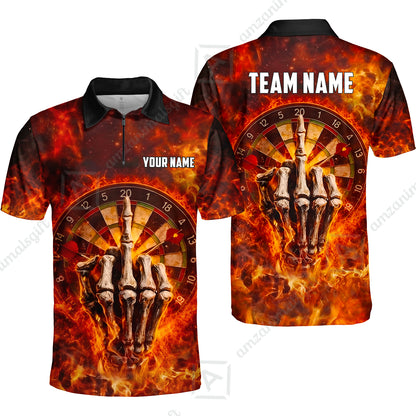 Custom Darts Team Jersey, Personalized Reaper Bullseye Dart Polo Shirt For Players With Name & Team Name