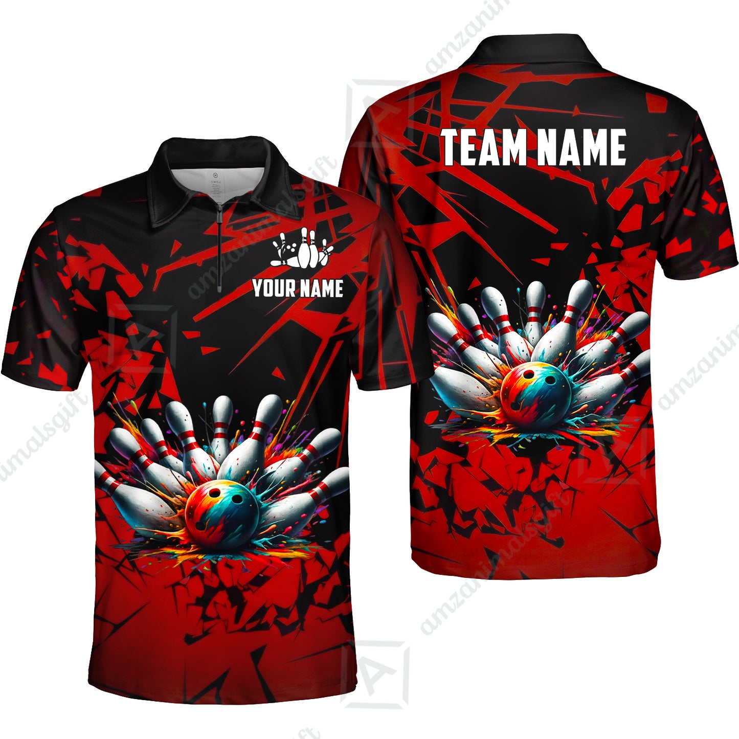 Custom Bowling Jersey Polo Shirt, Strike Explosion Bowling, Custom Bowling Jersey Team Shirt For Players With Name & Team Name