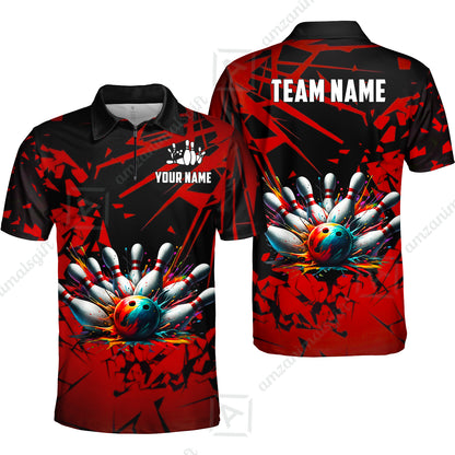 Custom Bowling Jersey Polo Shirt, Strike Explosion Bowling, Custom Bowling Jersey Team Shirt For Players With Name & Team Name