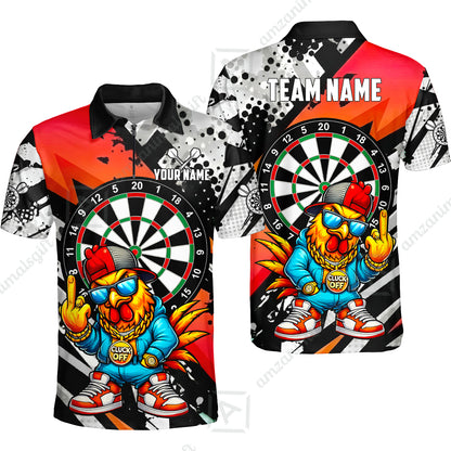Custom Darts Team Jersey, Personalized Street Rebel Rooster Darts Polo Shirt For Players With Name & Team Name