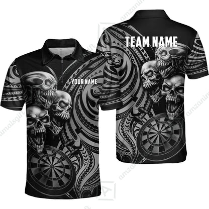 Custom Darts Team Jersey, Personalized Neon Skull Jersey Shirt For Players With Name & Team Name