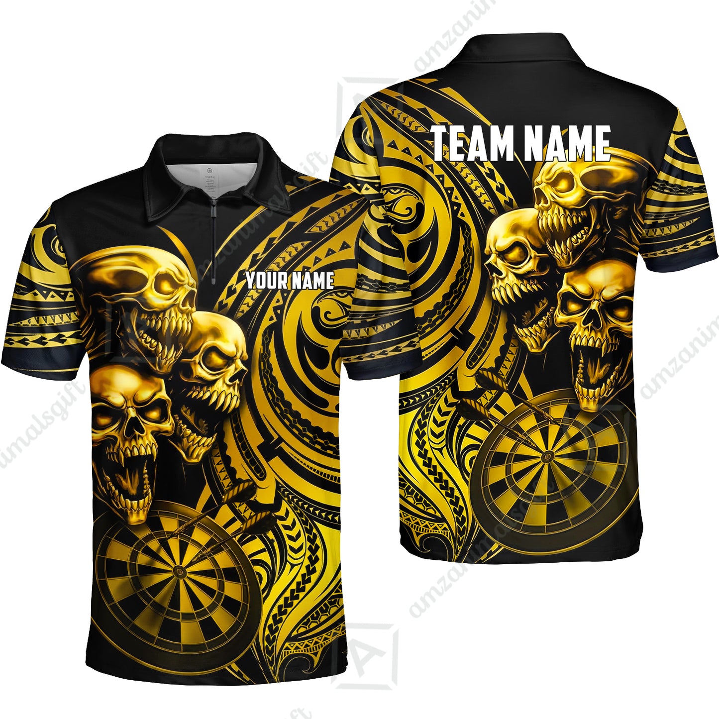 Custom Darts Team Jersey, Personalized Neon Skull Jersey Shirt For Players With Name & Team Name