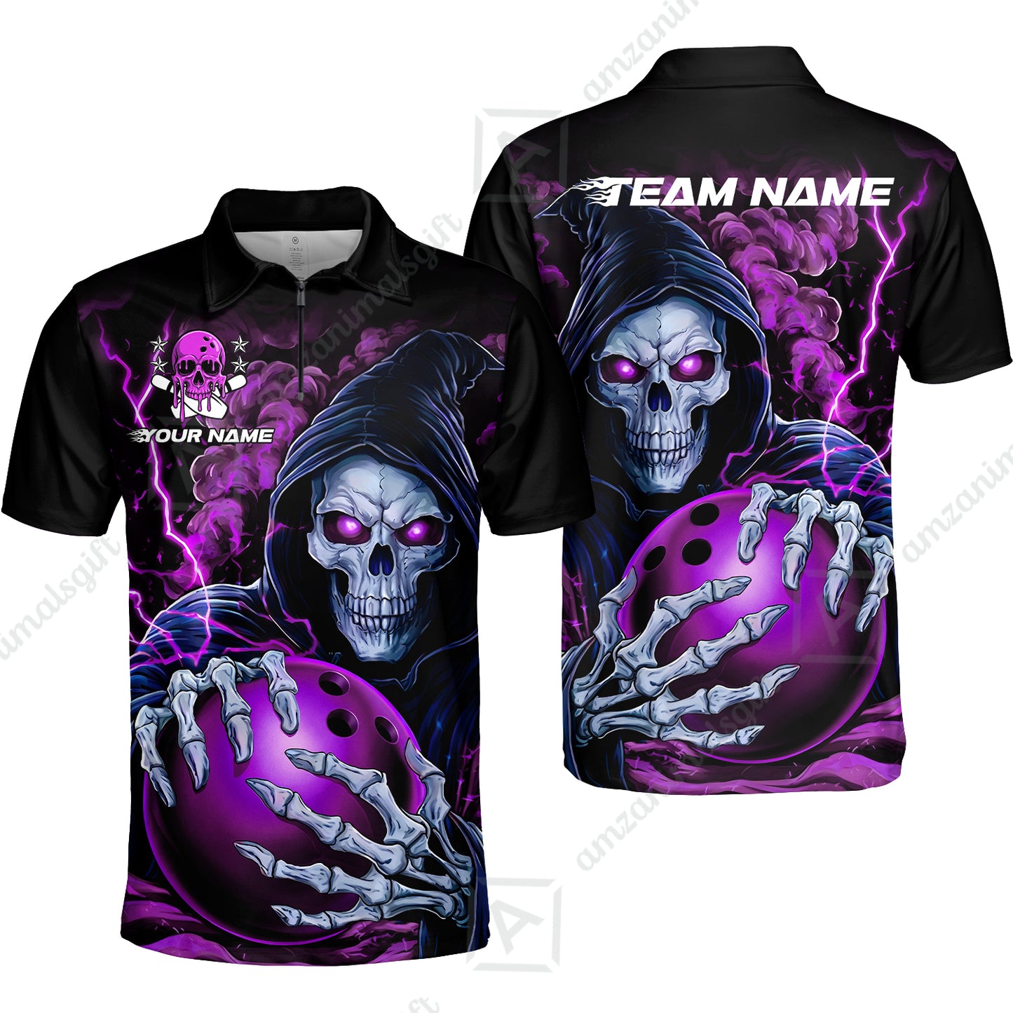 Custom Bowling Jersey Polo Shirt, The Death Hold Bowling Ball, Custom Bowling Jersey Team Shirt For Players With Name & Team Name