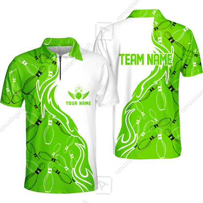 Bowling Custom Women Polo Shirt - Custom Bowling Team Jersey,  Bowling uniforms Ball & Pins Personalized Bowling Name And Team Name