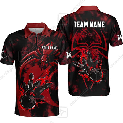 Custom Bowling Jersey Polo Shirt, Neon Venom Spider Monster, Custom Bowling Jersey Team Shirt For Players With Name and Team Name